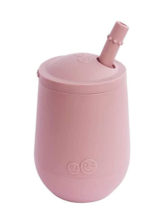 ezpz Mini Cup Sippy Cups Straw Training System (Blush) 100% Silicone Training Cup For Infants Kids Toddlers Designed By A Pediatric Feeding Specialist 6 Months Above - Image 1