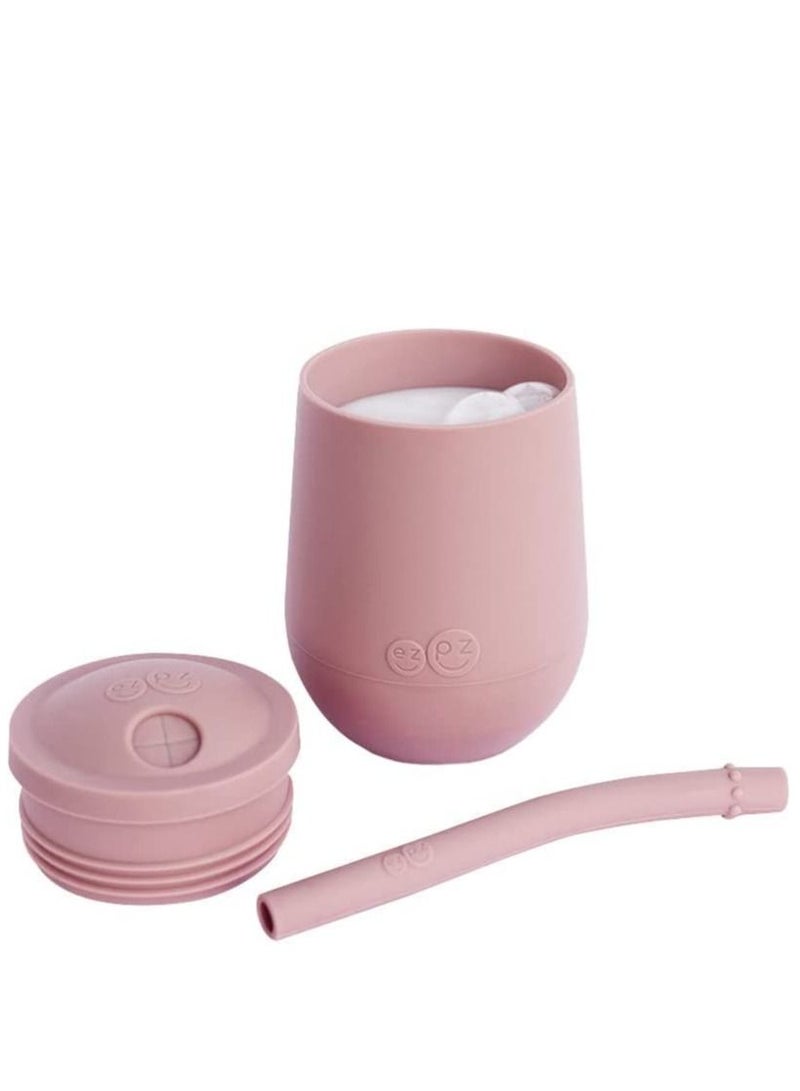 ezpz Mini Cup Sippy Cups Straw Training System (Blush) 100% Silicone Training Cup For Infants Kids Toddlers Designed By A Pediatric Feeding Specialist 6 Months Above - Image 2