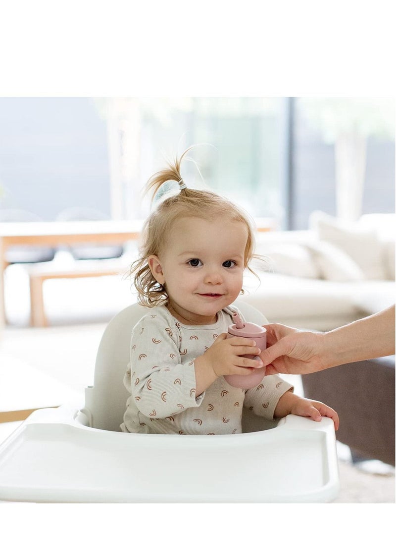 ezpz Mini Cup Sippy Cups Straw Training System (Blush) 100% Silicone Training Cup For Infants Kids Toddlers Designed By A Pediatric Feeding Specialist 6 Months Above - Image 3
