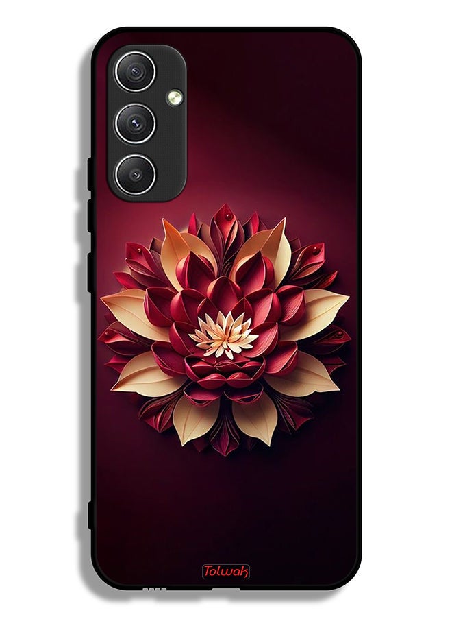 Tolwak غطاء حماية لهاتف سامسونج جالاكسي A34 5G بتصميم زهور تجريدي - Image 1