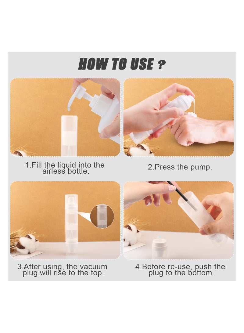 SYOSI 4 Pack Double Head Cosmetic Vacuum Bottle Plastic Airless Pump Lotion Container Dispenser Fine Mist Spray Bottle for Emulsion Cream Essence Perfume Toiletries, 10ml+10ml (Clear) - Image 5