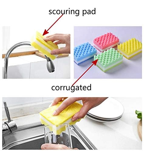 APURK MultiUse Cleaning Sponges NonScratch Sponge Scrubbing Dish Sponges Use for Kitchens Bathroom Scourers Brush Kitchen Cleaning ToolsPack of 5 - Image 4