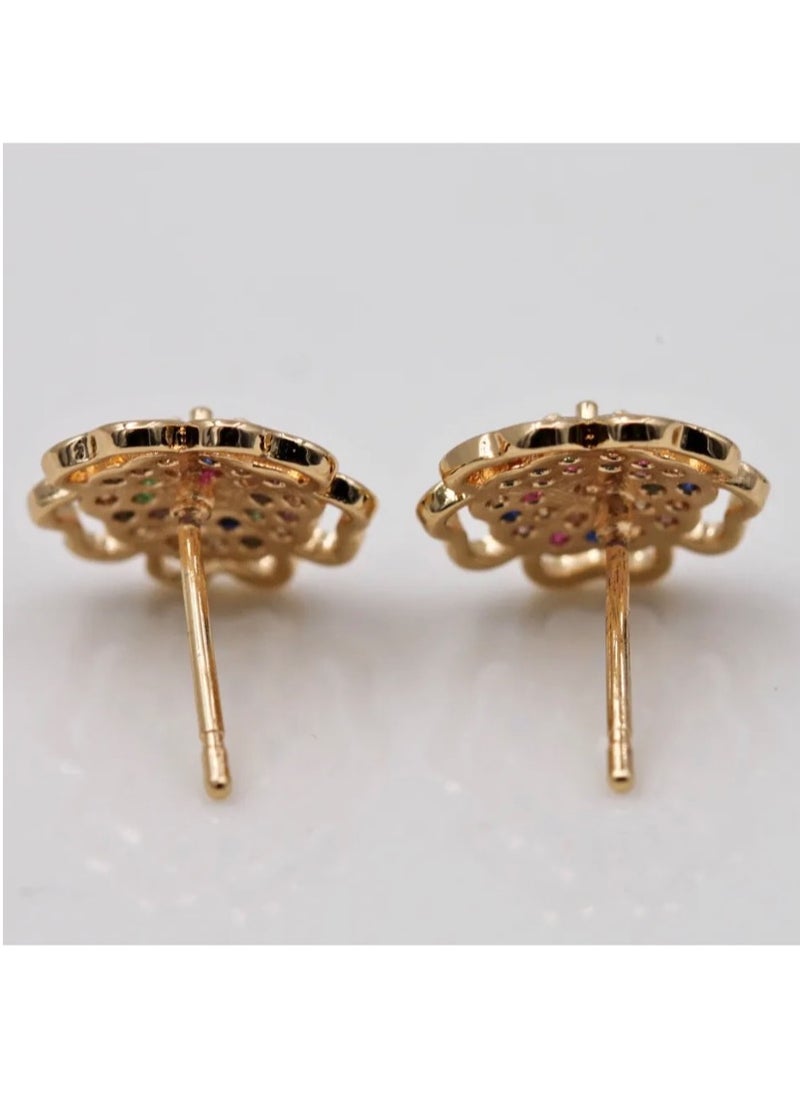 Dangle Charms Elegant & High Quality 18k Gold Plated Earrings For Women  - Image 2