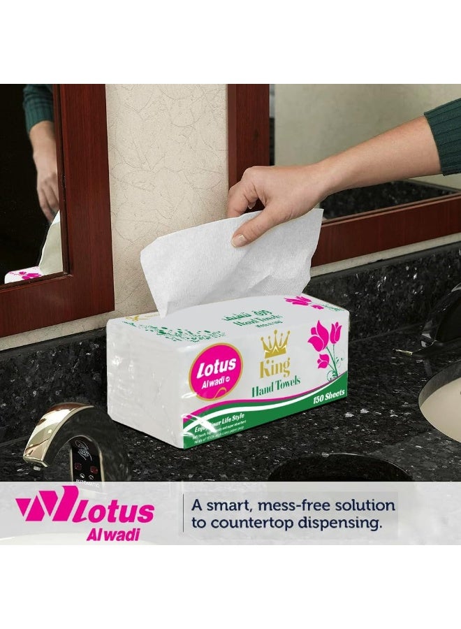 Lotus Alwadi King Interfold Hand Tissue 1 Ply Pack Of 4 150 Sheets - Image 5