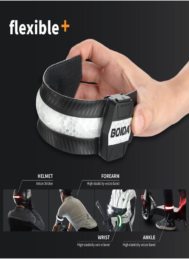Bubo - BOIDA LED Reflective Band Orange 1pcs - High Visibility Gear for Running,Bike, Camping, Walking & Cycling | USB Rechargeable | Safer Than a Reflective Vest | Orange,Green,White - Image 1