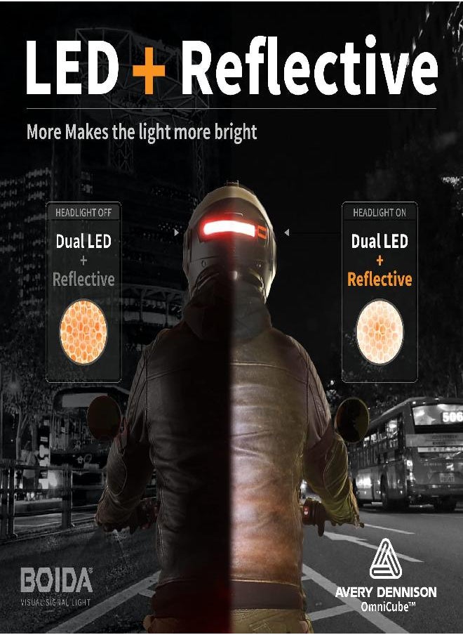 Bubo - BOIDA LED Reflective Band Orange 1pcs - High Visibility Gear for Running,Bike, Camping, Walking & Cycling | USB Rechargeable | Safer Than a Reflective Vest | Orange,Green,White - Image 1