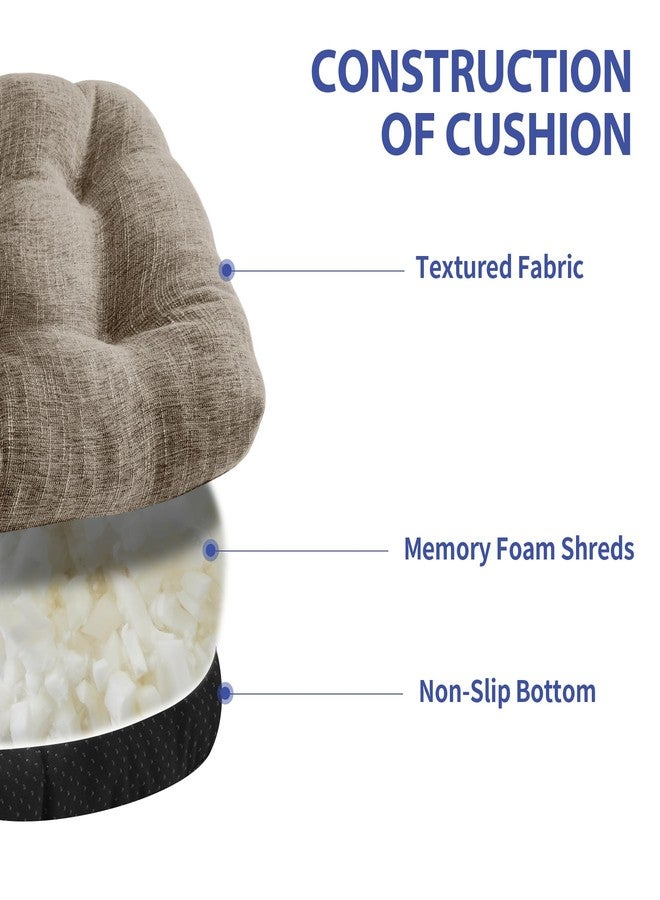 IPYNBAP Chair Cushions for Dining Chairs Set of 4, Kitchen Chair Cushions, Chair Pads with Ties and Non Slip Backing, Tufted Memory Foam Seat Cushion 4 Pack, 15.5" x 15.5" x 4", Khaki - Image 3