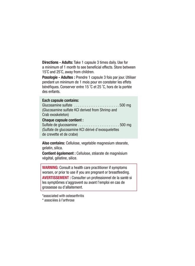 Jamieson Glucosamine Sulfate 500mg 360 Capsules - Image 3