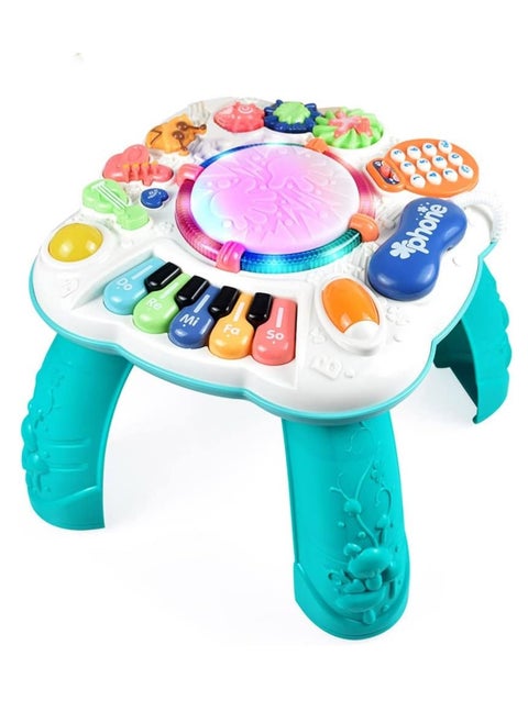 Baby Toys 6 to 12 Months, Learning Musical Table, Activity Table for 1 2 3 Years Old ( Size: 11.8 x 11.8 x 12.2 inches )