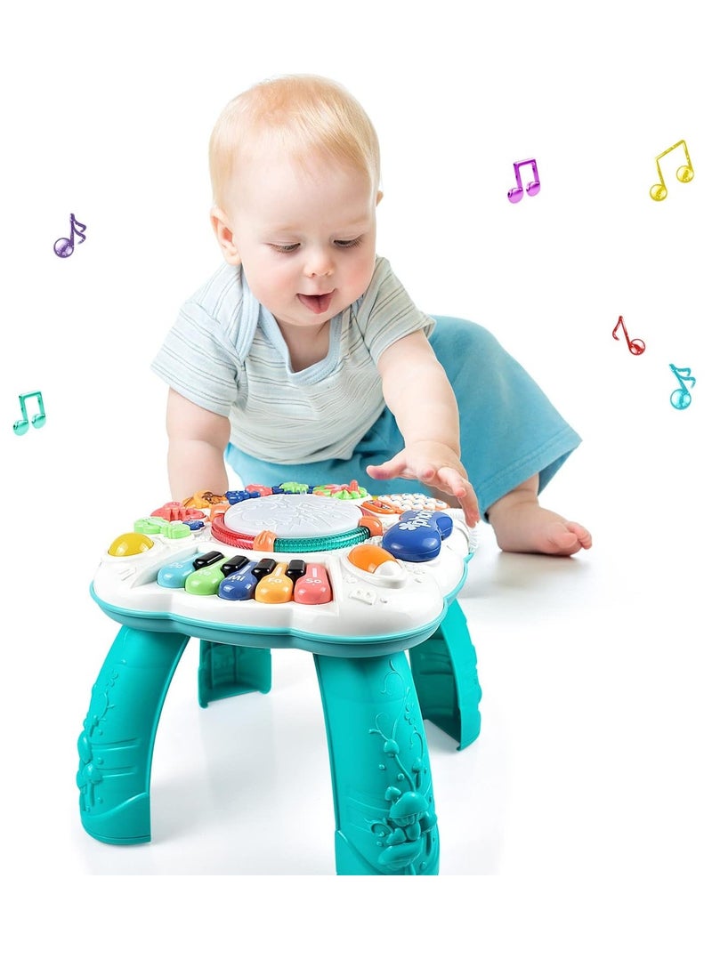 Baby Toys 6 to 12 Months, Learning Musical Table, Activity Table for 1 2 3 Years Old ( Size: 11.8 x 11.8 x 12.2 inches )