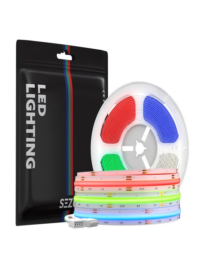 SEZO FCOB RGB LED Strip COB RGB Flexible LED Strip High Density 3M 840LEDs/M 16W/M DC24V 10mm Multicolor IP30 Non Waterproof for Bedroom Kitchen TV Party Home Decoration - Image 1