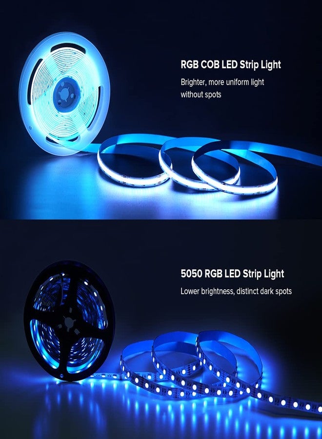 SEZO FCOB RGB LED Strip COB RGB Flexible LED Strip High Density 3M 840LEDs/M 16W/M DC24V 10mm Multicolor IP30 Non Waterproof for Bedroom Kitchen TV Party Home Decoration - Image 3