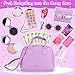 Learn2M Purple Play Purse for Little Girls Ages 36 My First Purse Toy with Handbag Makeup Set Sunglasses Smartphone Wallet Car Keys Credit Cards and Fake Money - Image 3