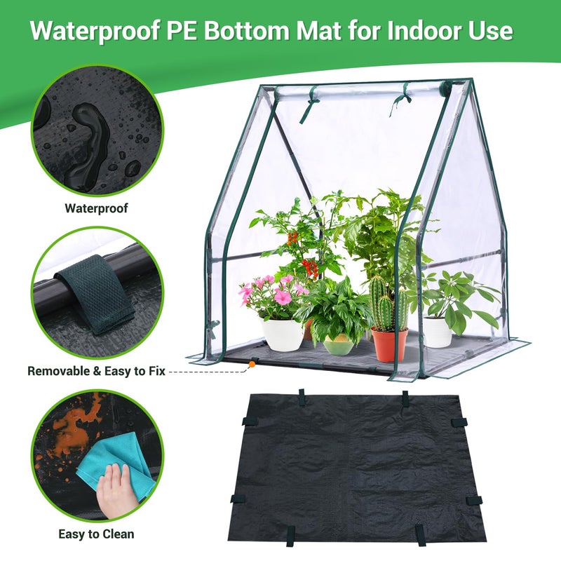 Ohuhu Mini Greenhouse for Indoor Outdoor: Ohuhu Portable Green House with Waterproof Pad for Small Plants Nursery Germination, 36"x36"x42" Light Duty Cover Tent Humidity Dome Seedling Accessory - Image 4