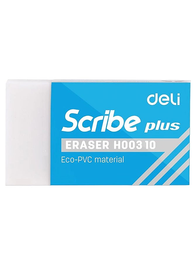 DELI ERASER 40×17×12MM (4PCS/BLISTER) WHITE EH00110-MT - Image 3