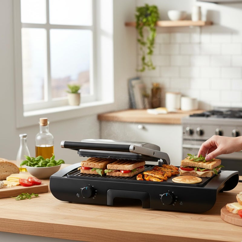 Arion XL Contact Grill & Sandwich Press (1800W) | Multi-Purpose Non-Stick Baker with Adjustable Heat Zones - Image 2