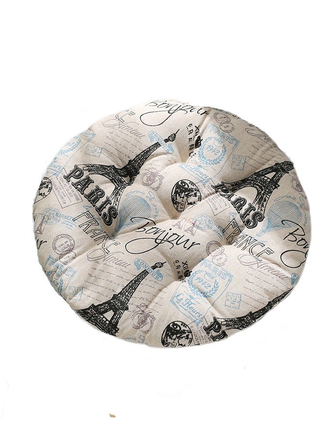 Anna Comfortable Office Cotton-Linen Breathable Round Chair Cushion - Image 1