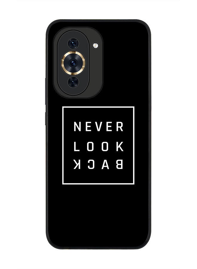 Stylizedd Rugged Black edge case for Huawei nova 10 4G Slim fit Soft Case Flexible Rubber Edges Anti Drop TPU Gel Thin Cover -  Never look back - Image 1