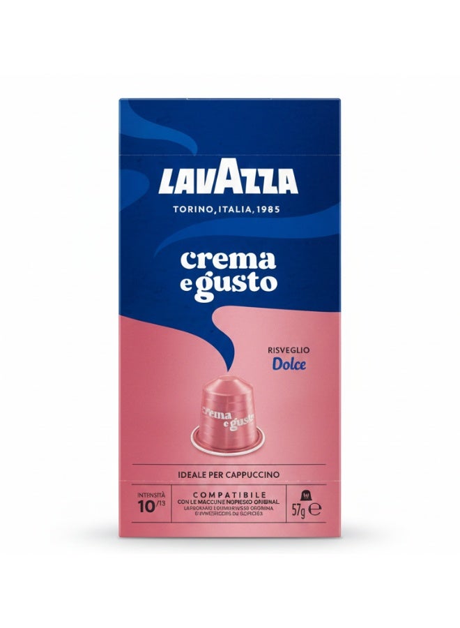 Lavazza Nespresso Compatible Crema E Gusto  Dolce 10 Coffee capsules 57g