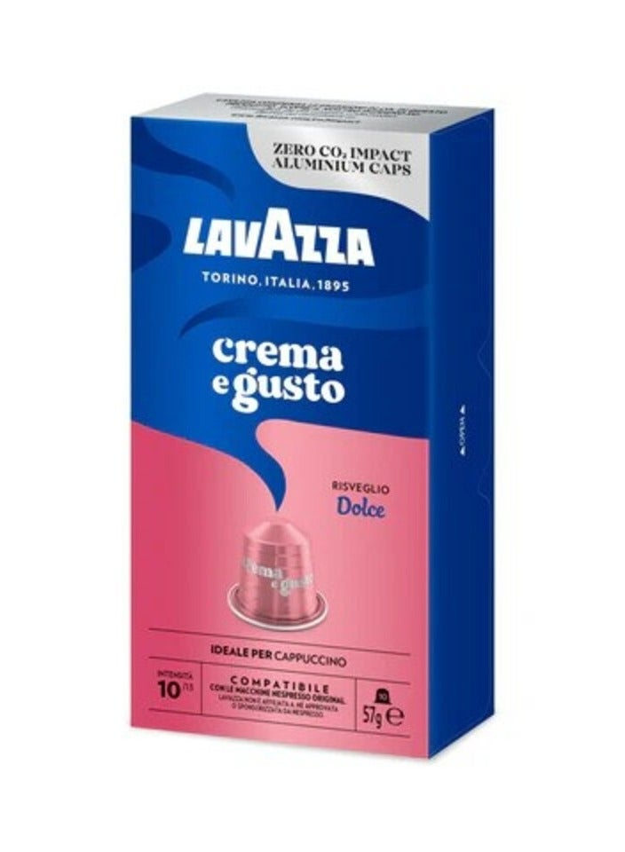 Lavazza Nespresso Compatible Crema E Gusto  Dolce 10 Coffee capsules 57g - Image 2