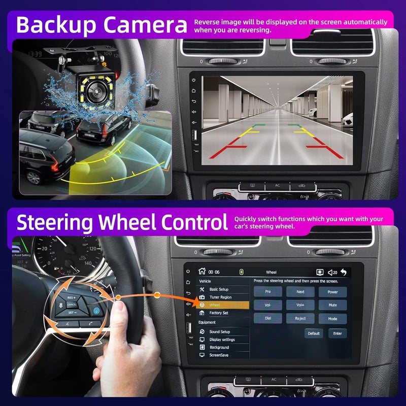 NHOPEEW 9-Inch Single Din Touchscreen Car Stereo with Apple Carplay, Android Auto, and Backup Camera - Image 5