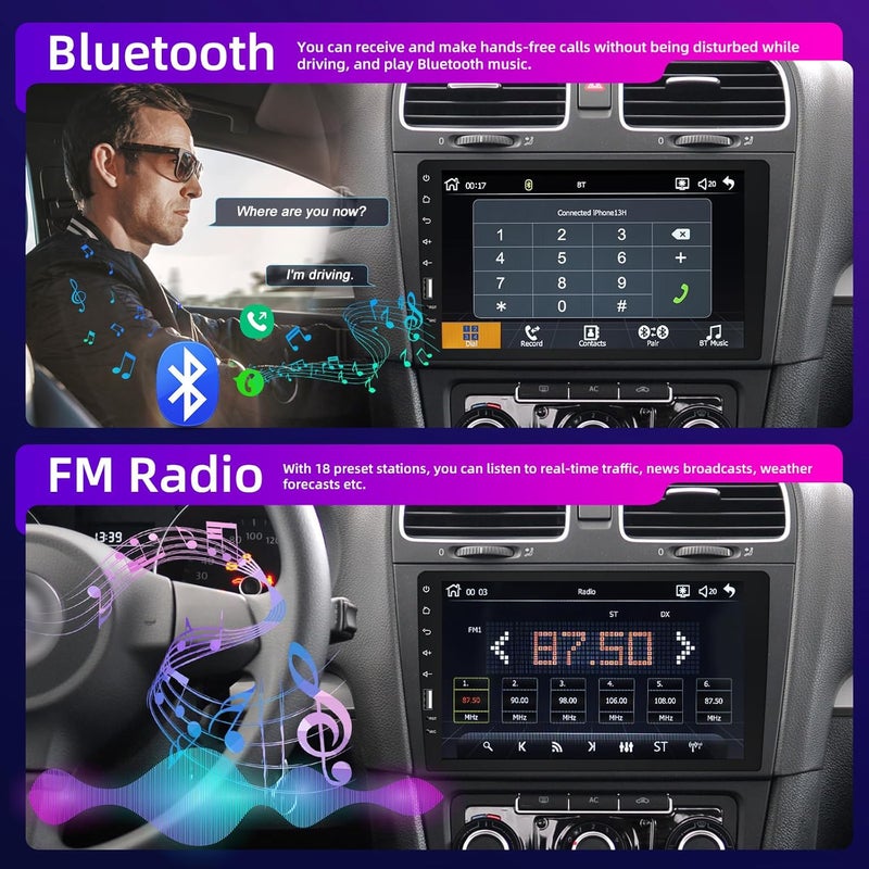 NHOPEEW 9-Inch Single Din Touchscreen Car Stereo with Apple Carplay, Android Auto, and Backup Camera - Image 4