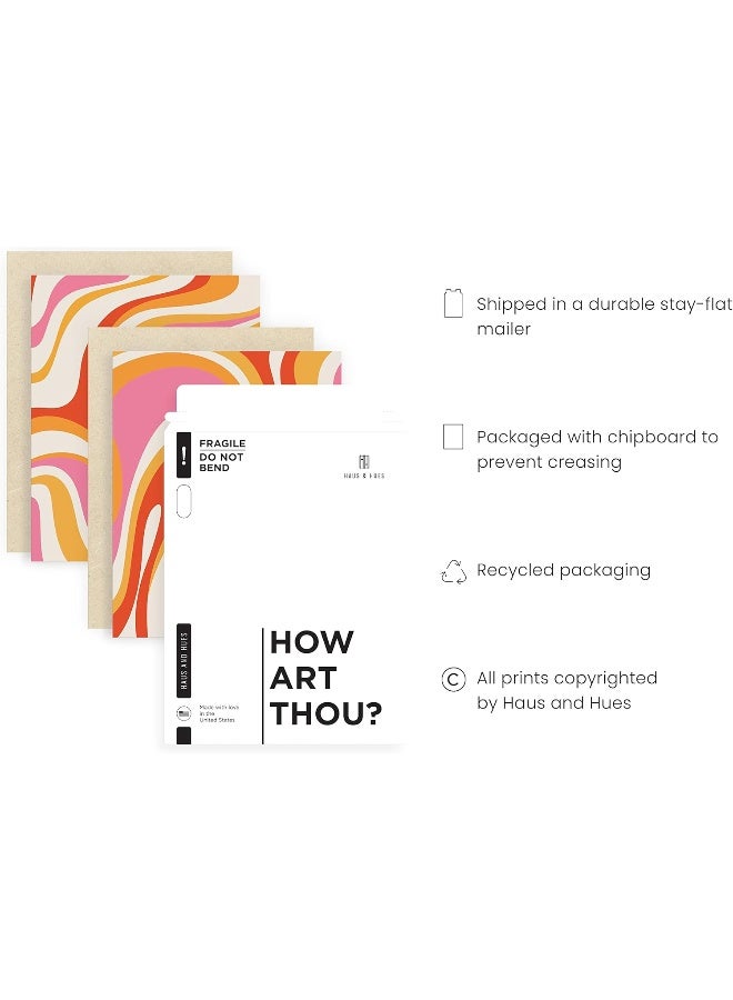 Home Trove Pink And Orange Wall Art Set Of 3 Colorful Abstract Posters, Y2K Aesthetic Prints (Unframed, 12X16) - Image 3