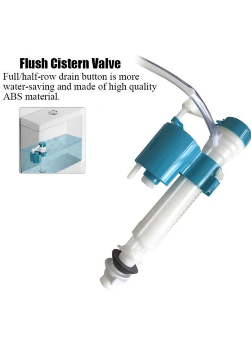 Kana - 24 CM Water-Saving Plastic Dual Flush Valve, Water tank fitting, Flush Siphon 6-11"Fill Valve With Toilet Repair Kit Abs Push Chrome Plated Button For Tank Commode Fixed Together Commode Cistern Fitting - Image 1