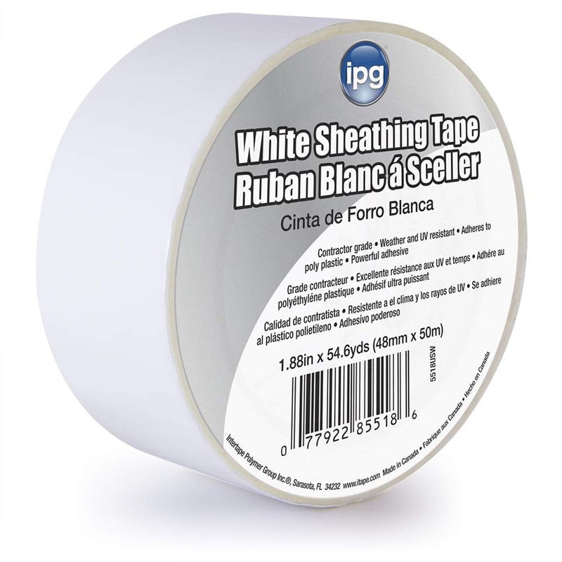 IPG Sheathing Tape, 1.88" x 54.6 yd, White (Single Roll) (5518USW) - Image 3