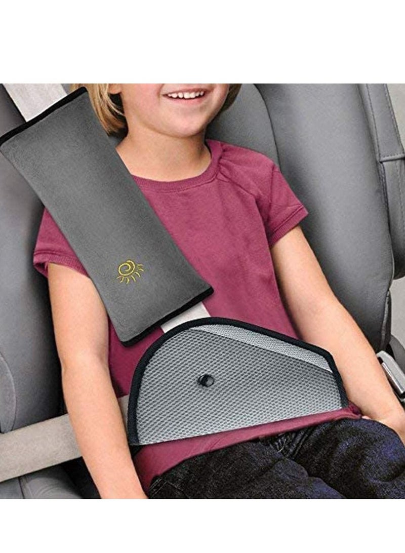 SYOSI Seat Belt Adjuster and Seatbelt Pillow for Kids Travel, Neck Support Headrest Cover Child,Car Strap Cushion Pads Children Baby Adult - Image 1