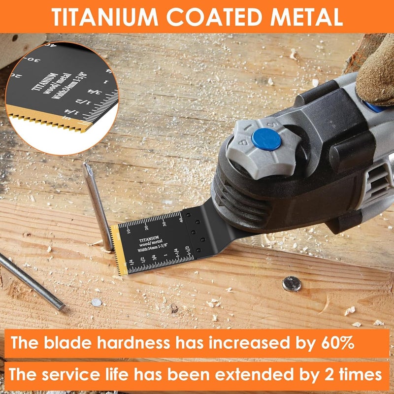 27 قطعة مجموعة شفرات أداة تذبذب 6 أنواع من التيتانيوم فولاذ عالي الكربون للمعادن الخشب البلاستيك - Image 5