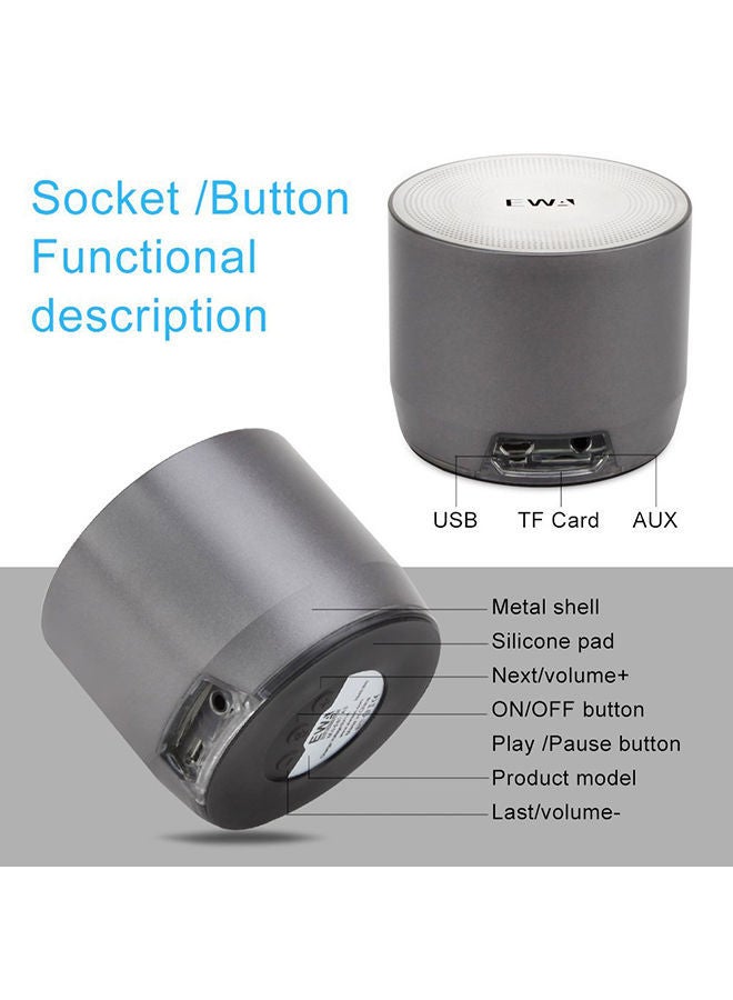 NIBEMINENT EWA A103 Portable Bluetooth Speaker Grey - Image 5