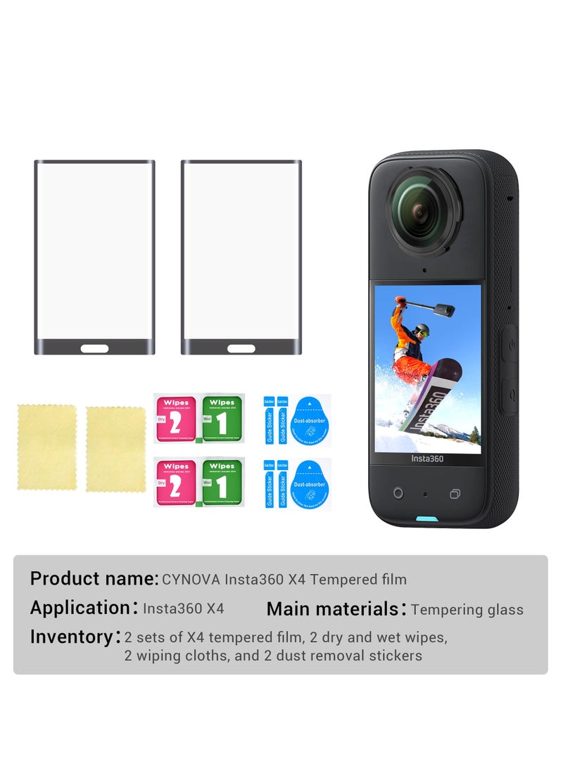 Generic - Screen Protector for Insta360 X4/X5 Accessories 9H Hardness HD Tempered Glass Screen Protector Designed for Insta360 X5 Camera (2 Pack) - Image 1