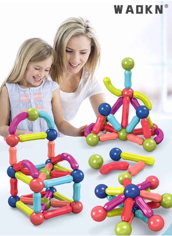 WAOKN - 36PCS Magnetic Bar Children's Early Education Puzzle Toys With Varying Shapes Assembled With Large Particles Of Magnetic Blocks Toy Set Storage Box - Image 1