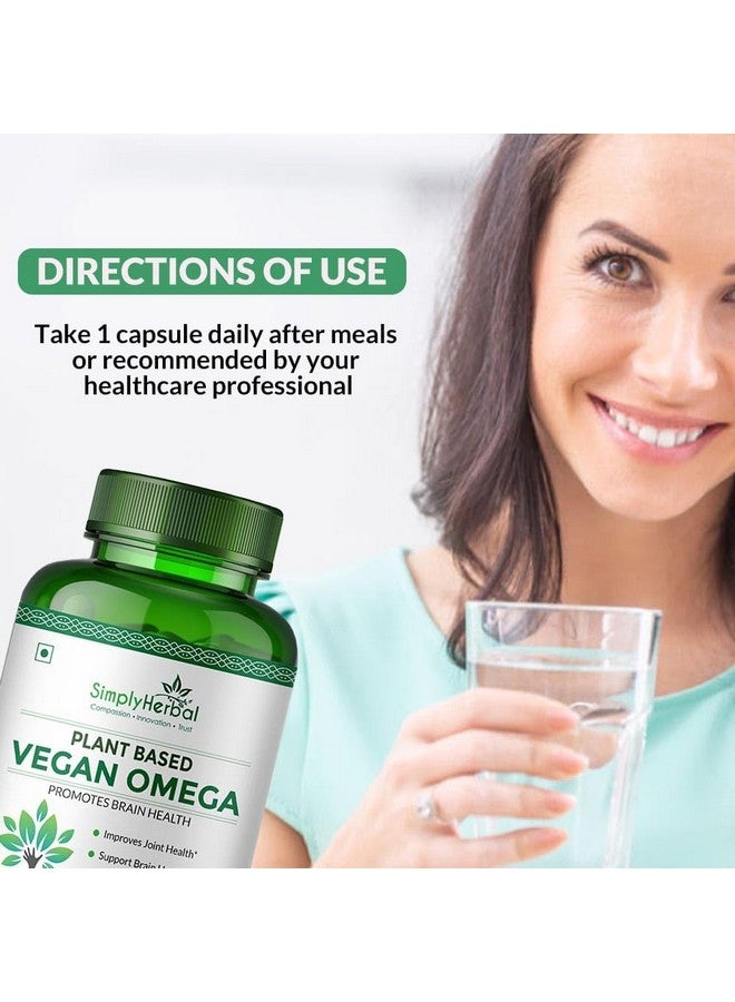 Simply Herbal كبسولات أوميغا 3 6 9 النباتية النقية من سيمبلي هيربال أورغانيكس 500 ملغ - قوة ثلاثية من بذور الكتان، DHA لصحة القلب والمفاصل والدماغ، معزز المناعة - 60 كبسولة - Image 5