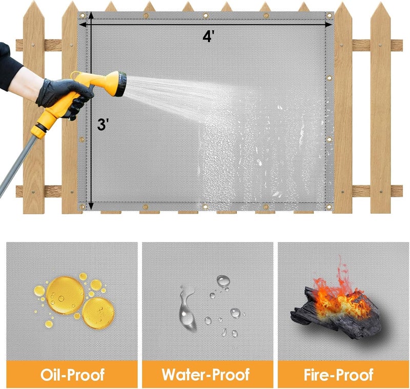 Amerbro Fireproof Heat Shield for Wall Behind Grill Protect Deck Fence from Grill Heat, Heat Shield Grill Mat for Outdoor Grill, Stove Wall Protector Fridge, Grill Mat Accessories for Blackstone, 3'x4', Grey - Image 5
