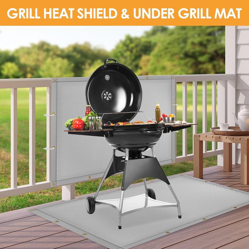 Amerbro Fireproof Heat Shield for Wall Behind Grill Protect Deck Fence from Grill Heat, Heat Shield Grill Mat for Outdoor Grill, Stove Wall Protector Fridge, Grill Mat Accessories for Blackstone, 3'x4', Grey - Image 4
