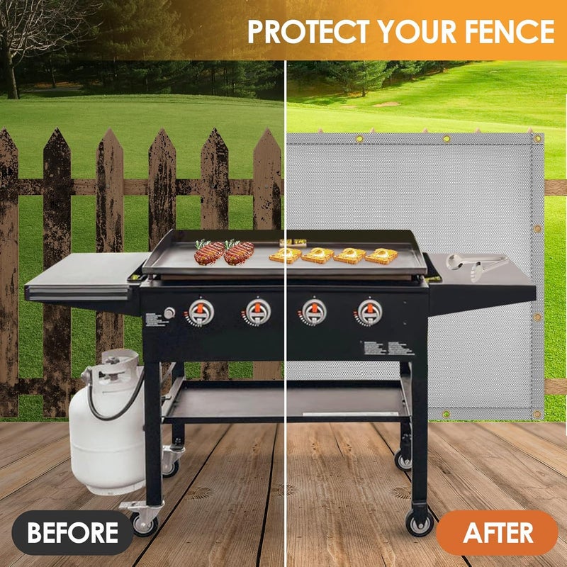 Amerbro Fireproof Heat Shield for Wall Behind Grill Protect Deck Fence from Grill Heat, Heat Shield Grill Mat for Outdoor Grill, Stove Wall Protector Fridge, Grill Mat Accessories for Blackstone, 3'x4', Grey - Image 3