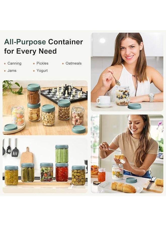 PTTIMFFM 4-Pack Glass Storage Jars with Airtight Lids, Wide Mouth Mason Jars for Overnight Oats, Snacks, Yogurt, Spices, and Sugar, Versatile Food Storage Containers with Lids - Image 3