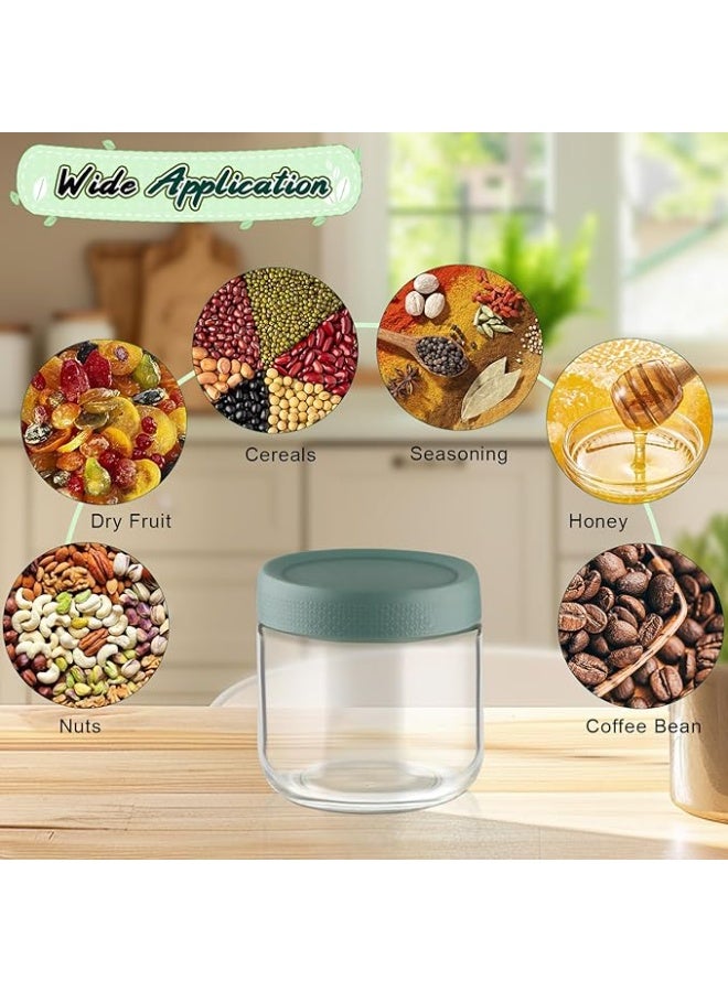 PTTIMFFM 4-Pack Glass Storage Jars with Airtight Lids, Wide Mouth Mason Jars for Overnight Oats, Snacks, Yogurt, Spices, and Sugar, Versatile Food Storage Containers with Lids - Image 2