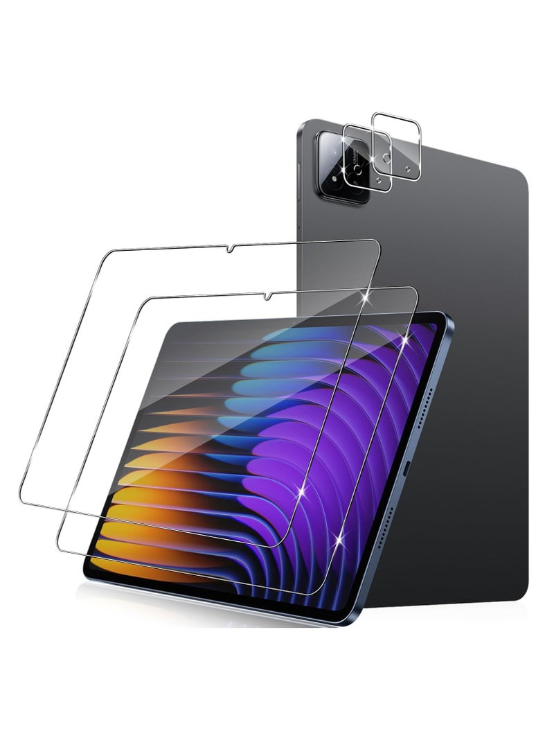 2 Pack Screen Protector for Xiaomi Pad 7/7 Pro with 2 Pack Camera Lens Protector,9H Hardness, Anti-Scratch, Tempered Glass flim, Case Friendly, Anti-Fingerprint, Anti-Scratch - Image 1