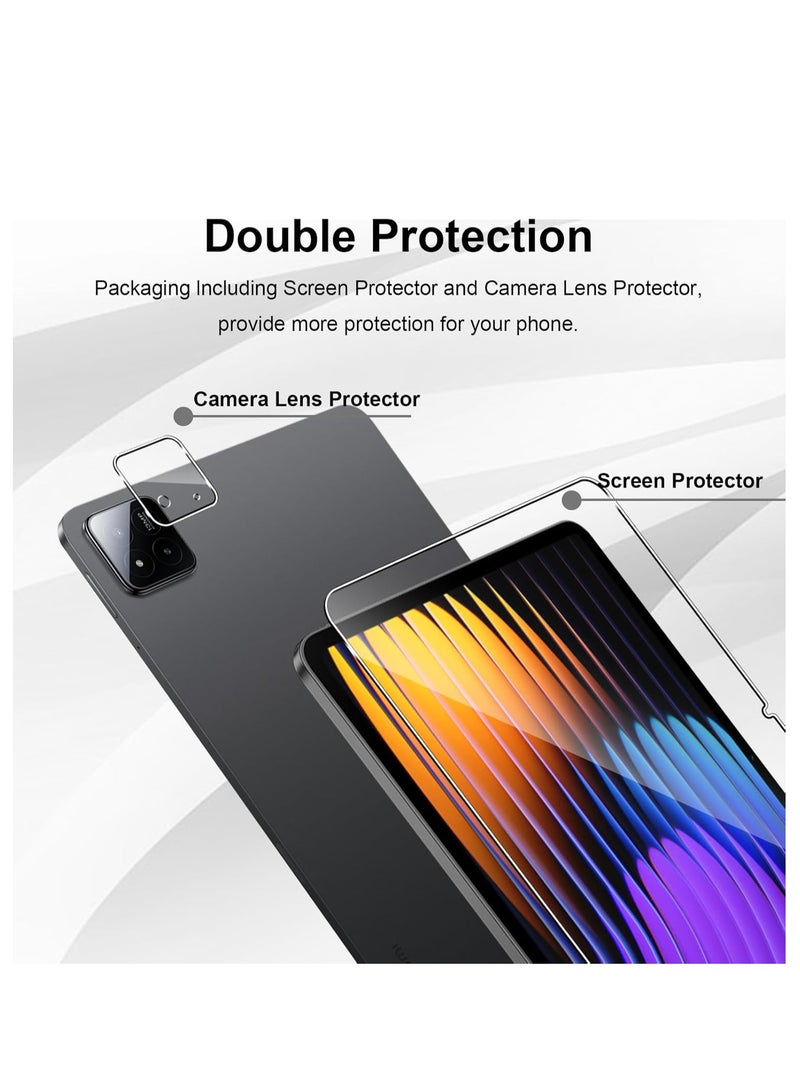 2 Pack Screen Protector for Xiaomi Pad 7/7 Pro with 2 Pack Camera Lens Protector,9H Hardness, Anti-Scratch, Tempered Glass flim, Case Friendly, Anti-Fingerprint, Anti-Scratch - Image 4