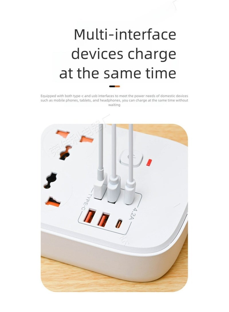 6 Outlets + 4 USB + 2 Type-C Master Control Power Strip, 3M Cable, Multi-Device Fast Charging - Image 5