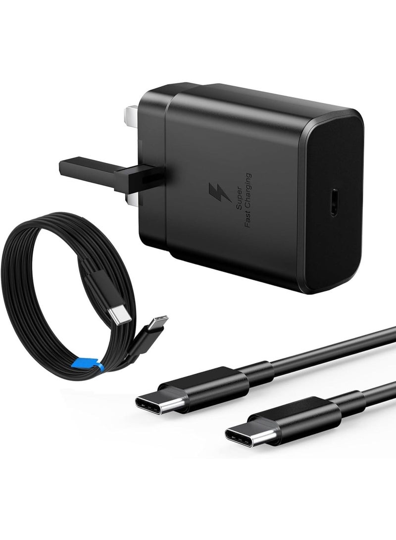 DazzleDeals 45W Power Adapter USB-C Super Fast Charging Charger with 1.8 m Cable - Compatible with Samsung G S25 S24 S23 S22 S21 S20 Ultra, S24+ S23+ S22+ S21+, A53, A15, A54, Fold, Flip - Type C Power Adapter, - Image 2