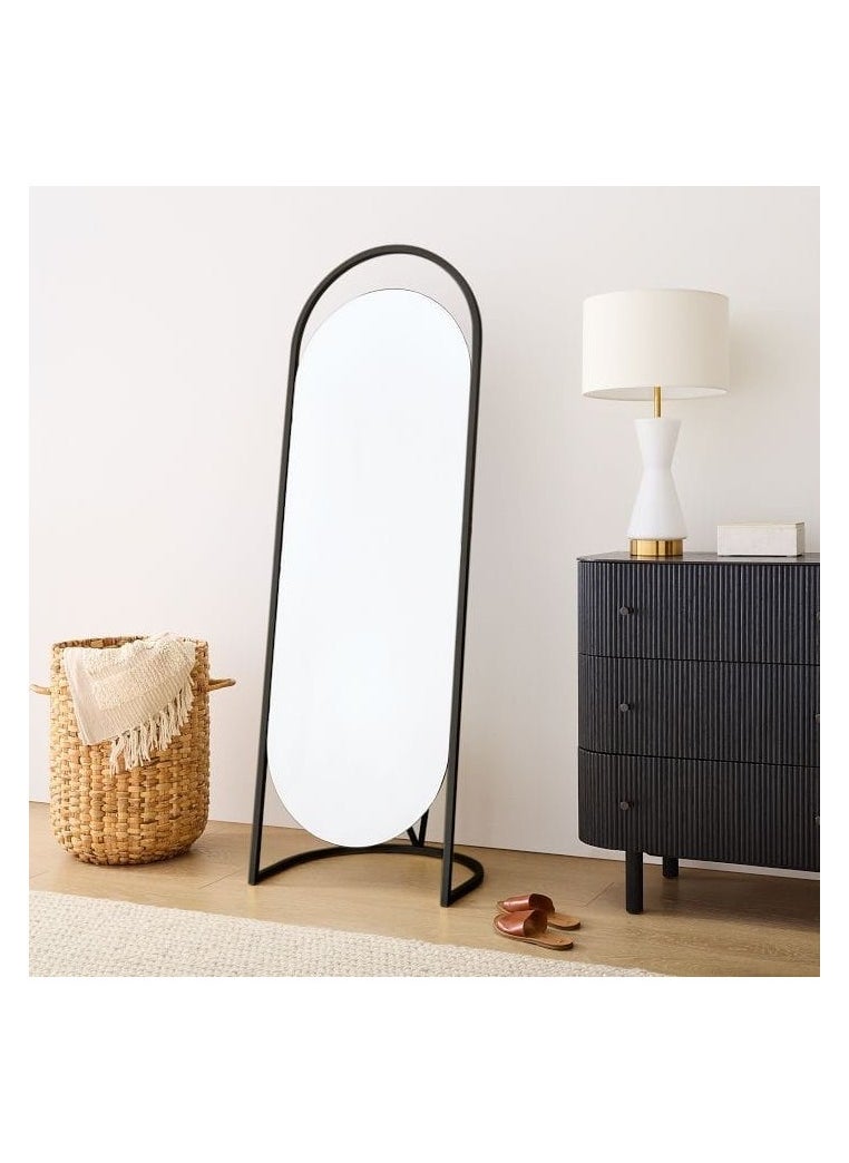 Lion Home Metal Mirrors With Foldable Stand 170X50X50Cm  Black 