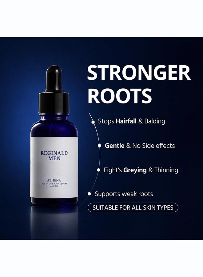 Reginald Men Athena- All in one Hair Growth Serum | Hair Fall Control & Follicle Boost with 12 Actives | Advanced Hair Growth Serum For Scalp | Controls HairFall & Boosts New Hair Growth | For Men | 30ml - Image 3