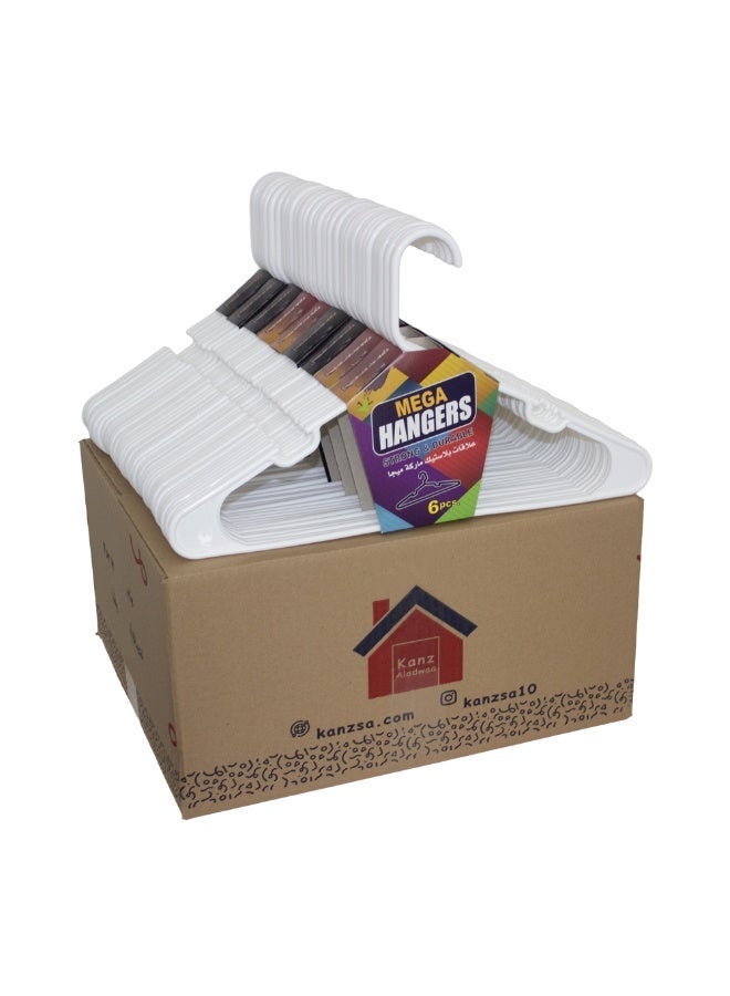 Kanz Aladwaa Mega Heavy Duty Plastic Hangers (Pack of 60) - Saudi Made, Strong & Durable for Coats & Abayas - White by Kanz Aladwaa - Image 1