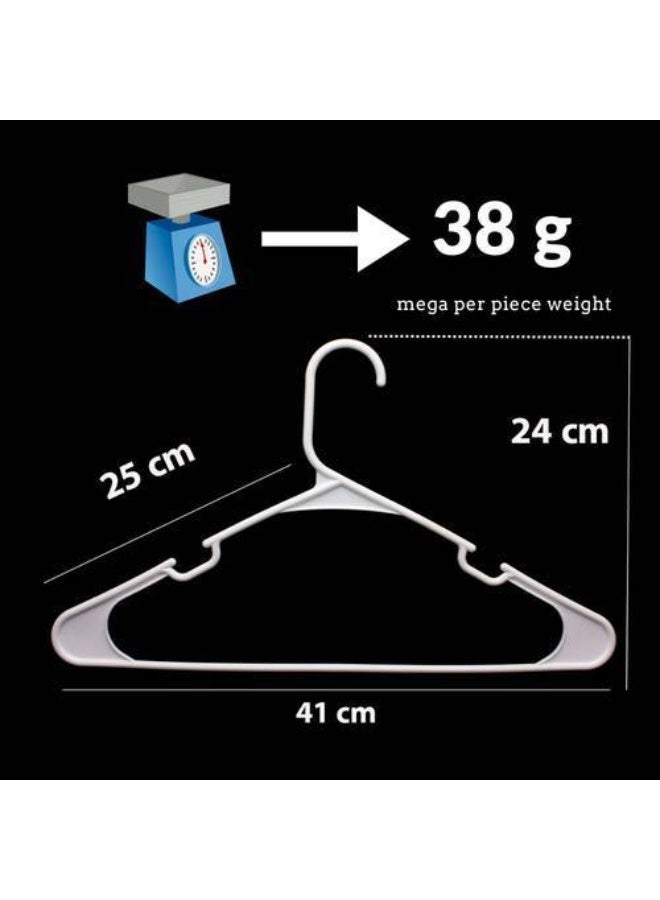 Kanz Aladwaa Mega Heavy Duty Plastic Hangers (Pack of 60) - Saudi Made, Strong & Durable for Coats & Abayas - White by Kanz Aladwaa - Image 4