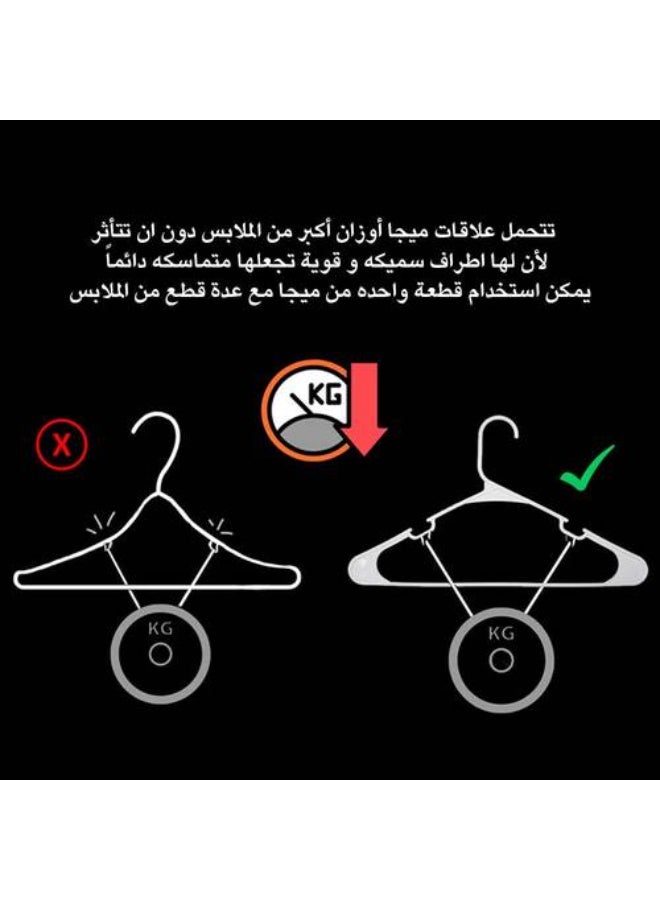 Kanz Aladwaa Mega Heavy Duty Plastic Hangers (Pack of 60) - Saudi Made, Strong & Durable for Coats & Abayas - White by Kanz Aladwaa - Image 3