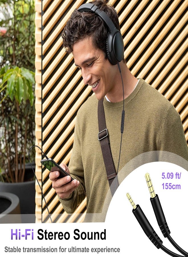 كابل صوت بديل لسماعات Bose، سلك من 3.5 مم إلى 2.5 مم، متوافق مع سماعات Bose 700 Quietcomfort QC25 QC35 QC35II QC45 OE2 OE2i SoundTrue وJBL Tune 710BT المزودة بميكروفون مدمج ووحدة تحكم في مستوى الصوت. - Image 5